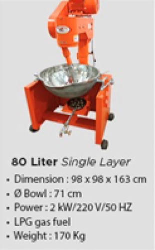 Cooking Mixer 80 Liter single layer