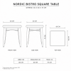 Nordic Bistro Square Table Outline